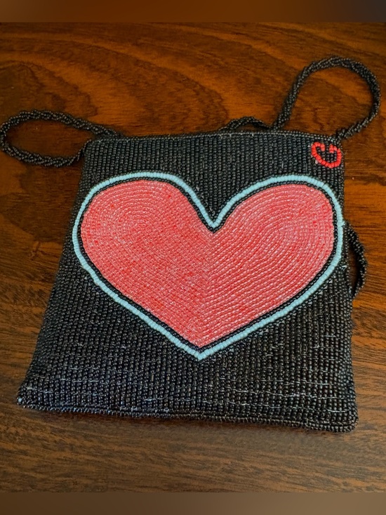 Handbags - Elissa Bloom Hand-Beaded Heart
Disco Bag - Black & Red - Great Condition!